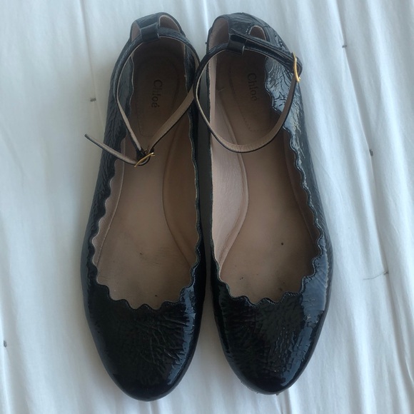 Chloe scalloped ballet flats with strap - Picture 3 of 13